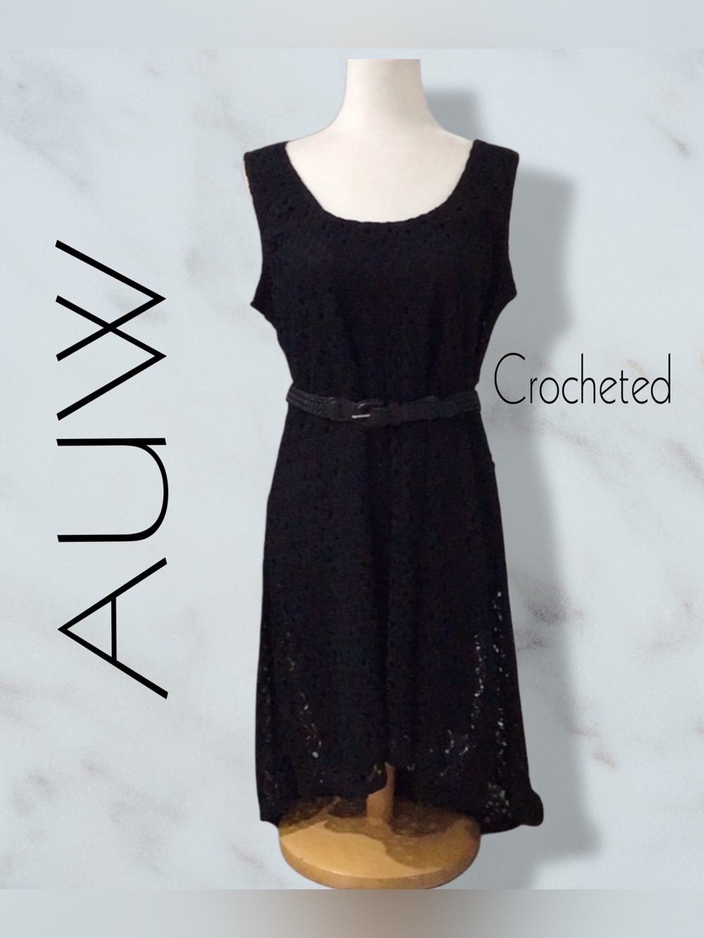 AUW Estilo Crocheted Tank Dress Size XL NWT